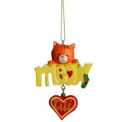 Cat Meow Ornament Personalised Decorations|
