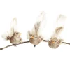 Champagne Bird Clip with Feather Tail - Set of 3 Butterflies And Birds|Champagne Bird Clip With Feather Tail - Set Of 3
