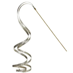 Champagne Glitter Curly Ribbon Christmas Pick Christmas Tree Picks|