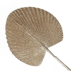 Champagne Glitter Fan Palm Leaf Pick Christmas Sprays|