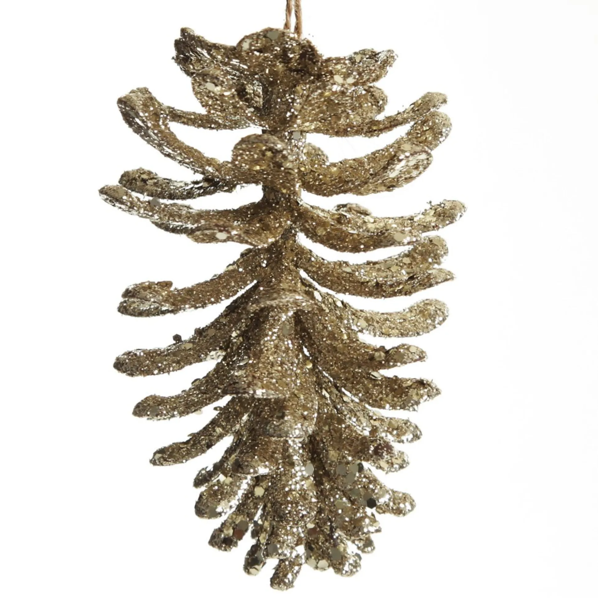 Champagne Glitter Faux Hanging Pinecone Pinecones And Acorns|