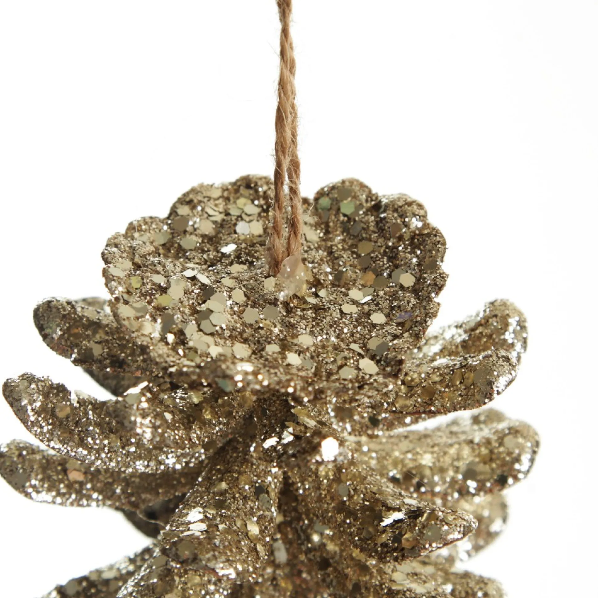 Champagne Glitter Faux Hanging Pinecone Pinecones And Acorns|