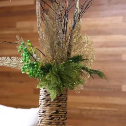 Champagne Glitter Feather Spray Christmas Sprays|