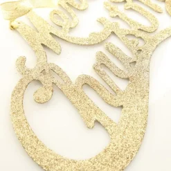 Champagne Glitter Merry Christmas Plaque Wall Hangings And Signs|
