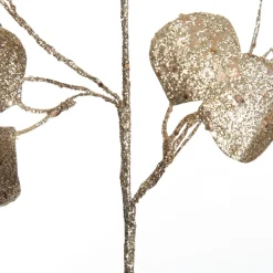 Champagne Glitter Round Leaf Spray Christmas Sprays|