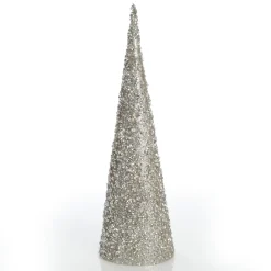 Champagne Glitter Sequin Cone Christmas Tree Table Top Christmas Trees|