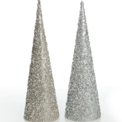 Champagne Glitter Sequin Cone Christmas Tree Table Top Christmas Trees|