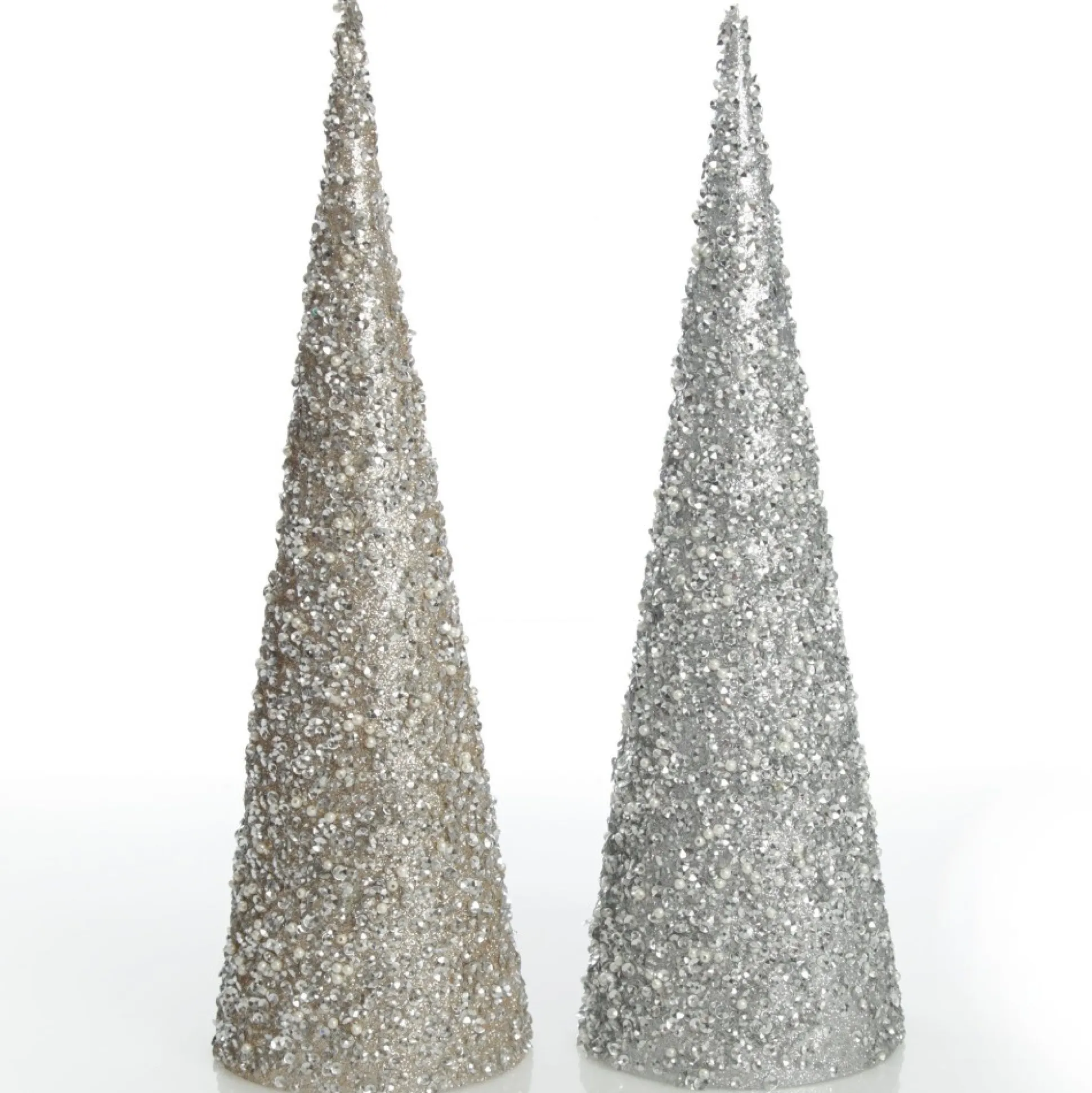 Champagne Glitter Sequin Cone Christmas Tree Table Top Christmas Trees|