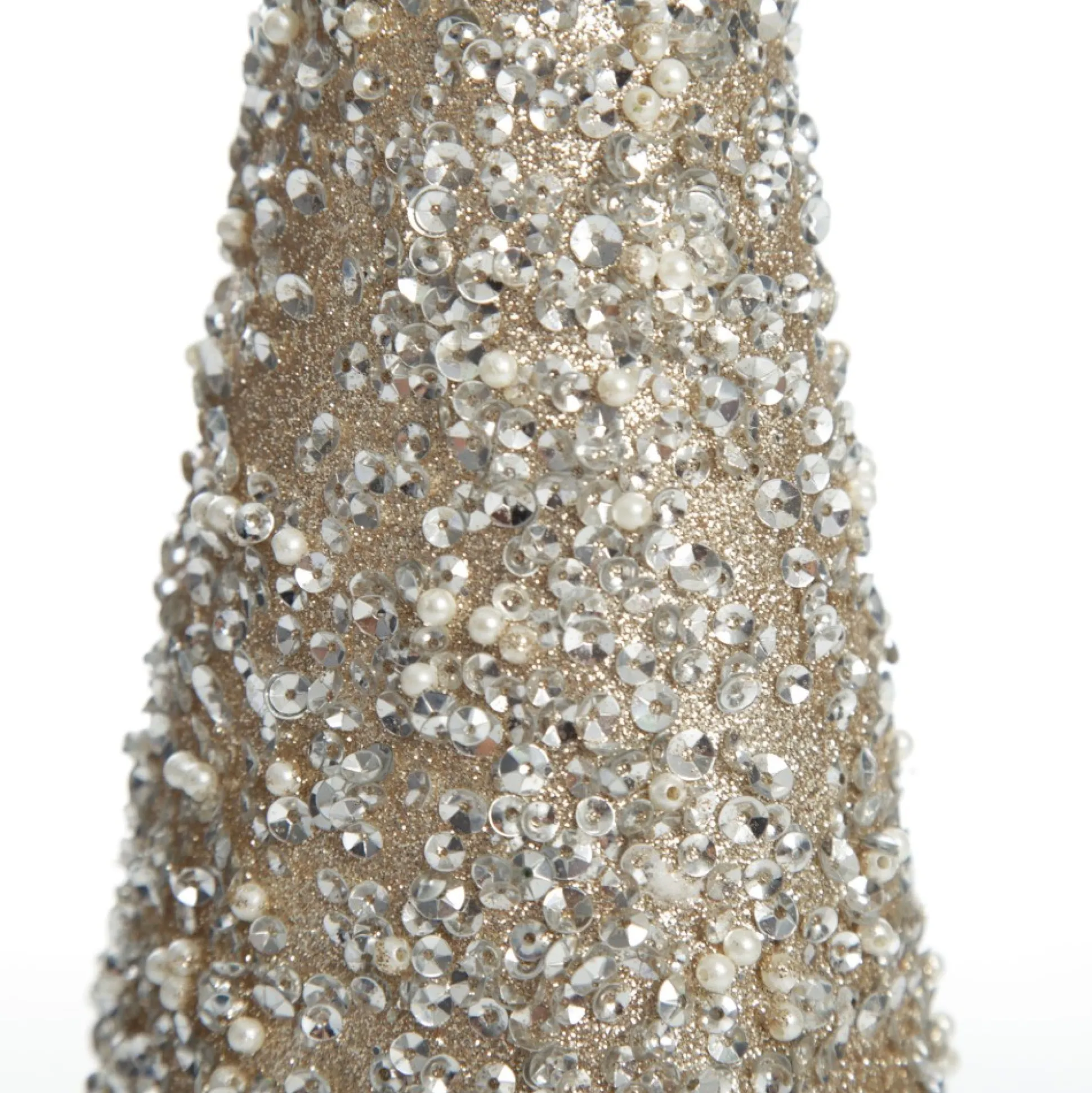 Champagne Glitter Sequin Cone Christmas Tree Table Top Christmas Trees|