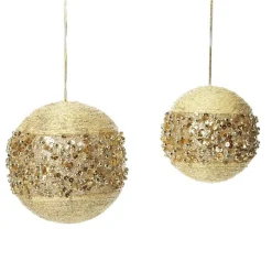 Champagne Glitter Sequin Ball Decorative Christmas Baubles|