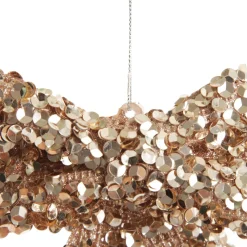 Champagne Glitter Sequin Bow Christmas Bells And Bows|