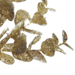 Champagne Glitter Silver Dollar Leaf Pick - Set of 2 Christmas Pick|