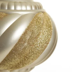 Champagne Glitter Swirl Christmas Onion Bauble Finials And Drops|