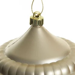 Champagne Glitter Swirl Christmas Onion Bauble Finials And Drops|