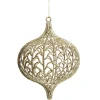 Champagne Glitter Wire Onion Bauble Decorative Christmas Baubles|
