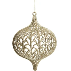 Champagne Glitter Wire Onion Bauble Decorative Christmas Baubles|