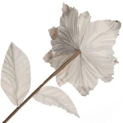 Champagne Magnolia Flower Stem with Glitter Sequin Tips Christmas Flowers|