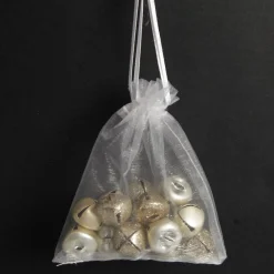 Champagne Mini Jingle Bell Decorations - Bag of 15 Christmas Craft Supplies|