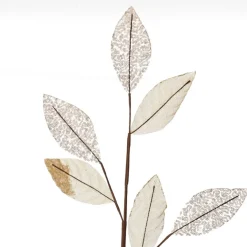 Champagne Mixed Leaf Burlap Sequin Spray Christmas Sprays|