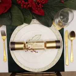 Champagne Pebble Round Christmas Charger Plate Christmas Table Decor|