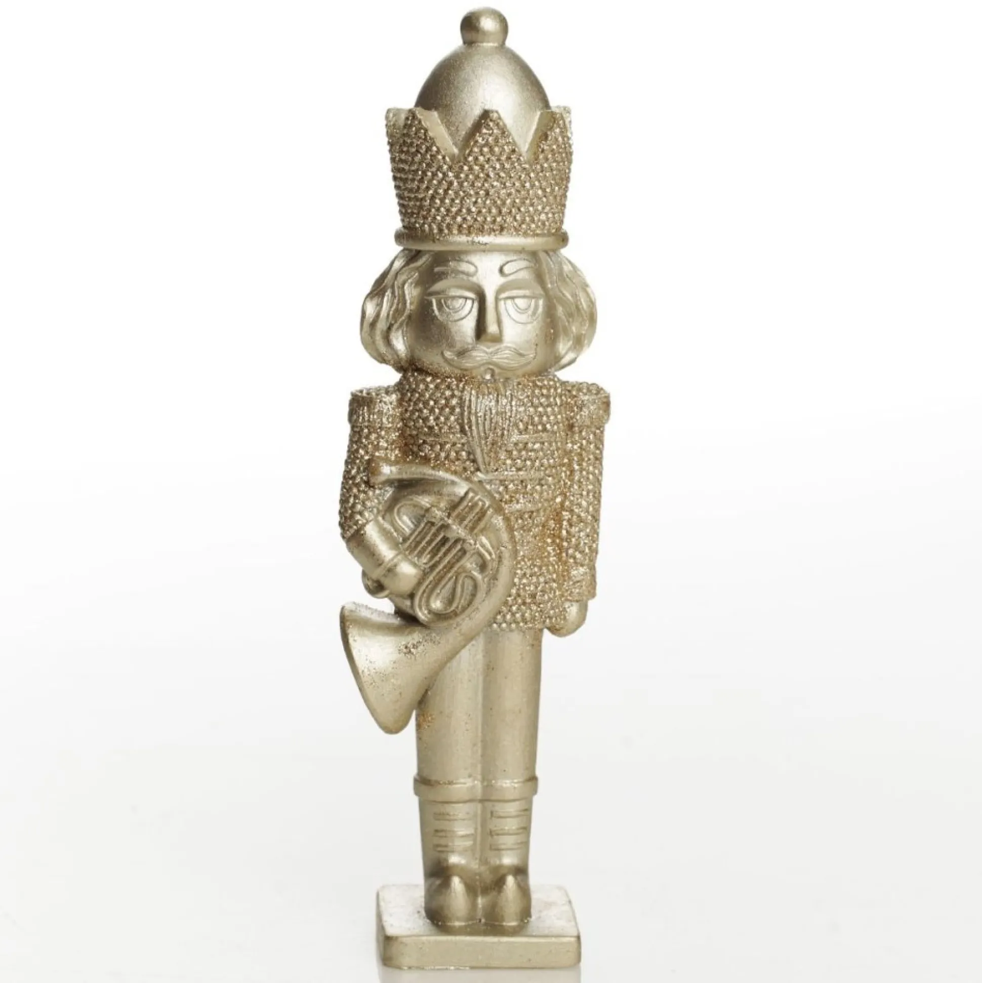 Champagne Polyresin Nutcracker with French Horn Christmas Nutcrackers|