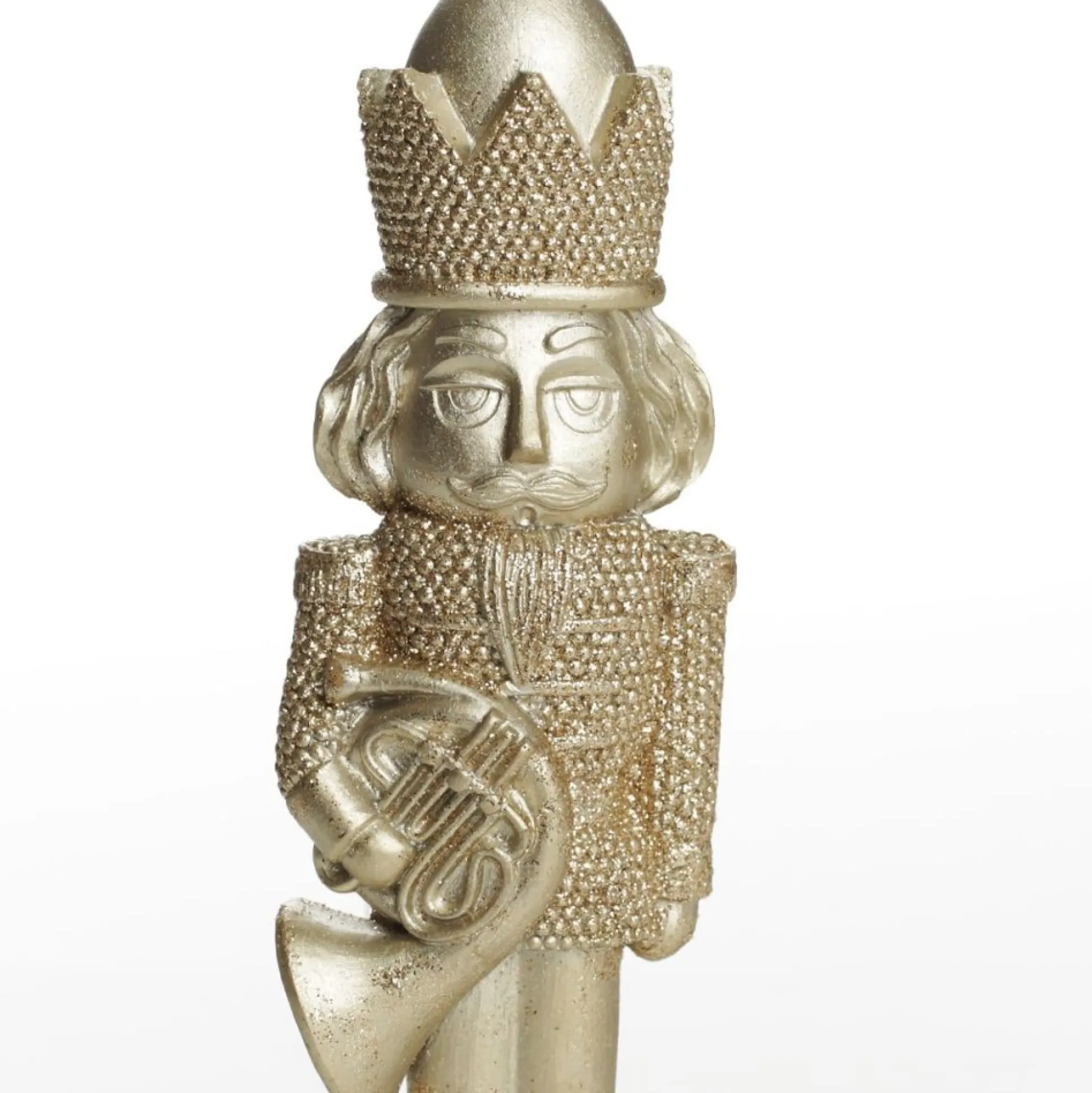 Champagne Polyresin Nutcracker with French Horn Christmas Nutcrackers|