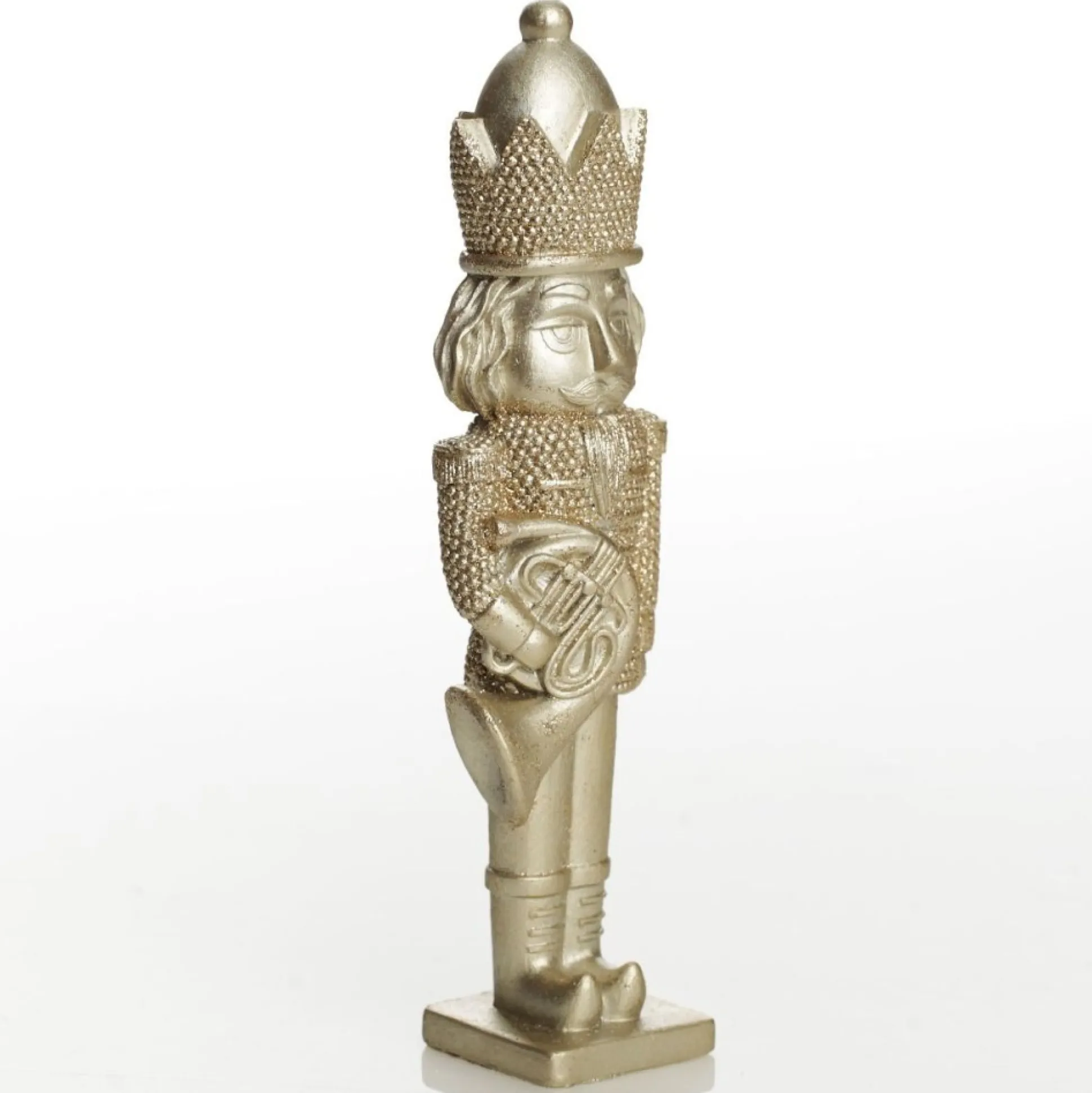 Champagne Polyresin Nutcracker with French Horn Christmas Nutcrackers|