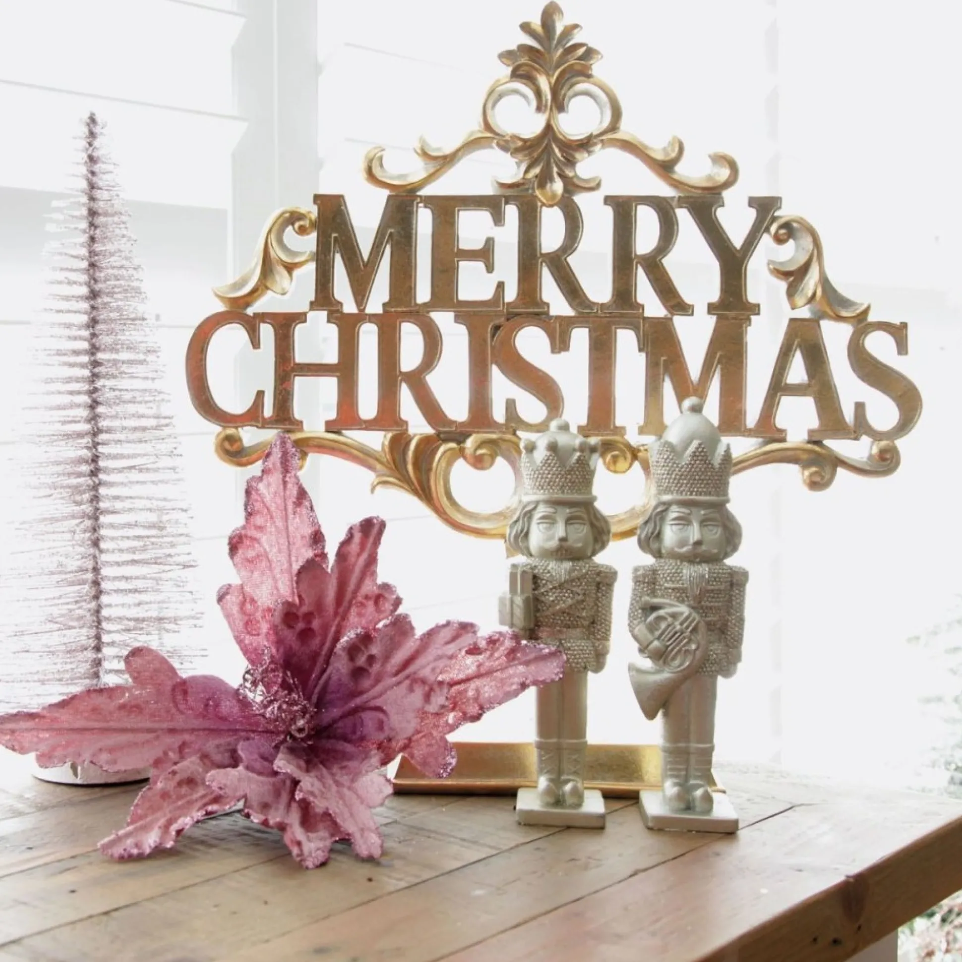 Champagne Polyresin Nutcracker with French Horn Christmas Nutcrackers|