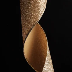 Champagne Sparkle Glitter Ribbon Wired Edge - 6.3cm Ribbons|