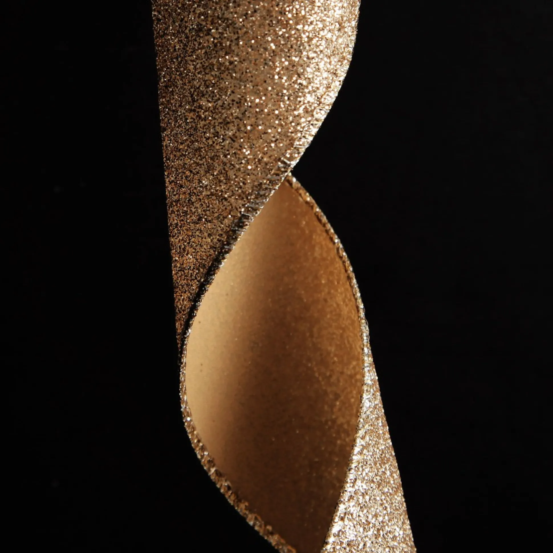 Champagne Sparkle Glitter Ribbon Wired Edge - 6.3cm Ribbons|