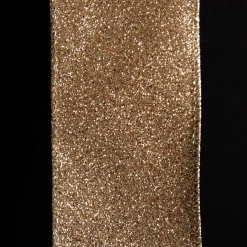 Champagne Sparkle Glitter Ribbon Wired Edge - 6.3cm Ribbons|
