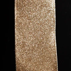 Champagne Sparkle Glitter Ribbon Wired Edge - 6.3cm Ribbons|