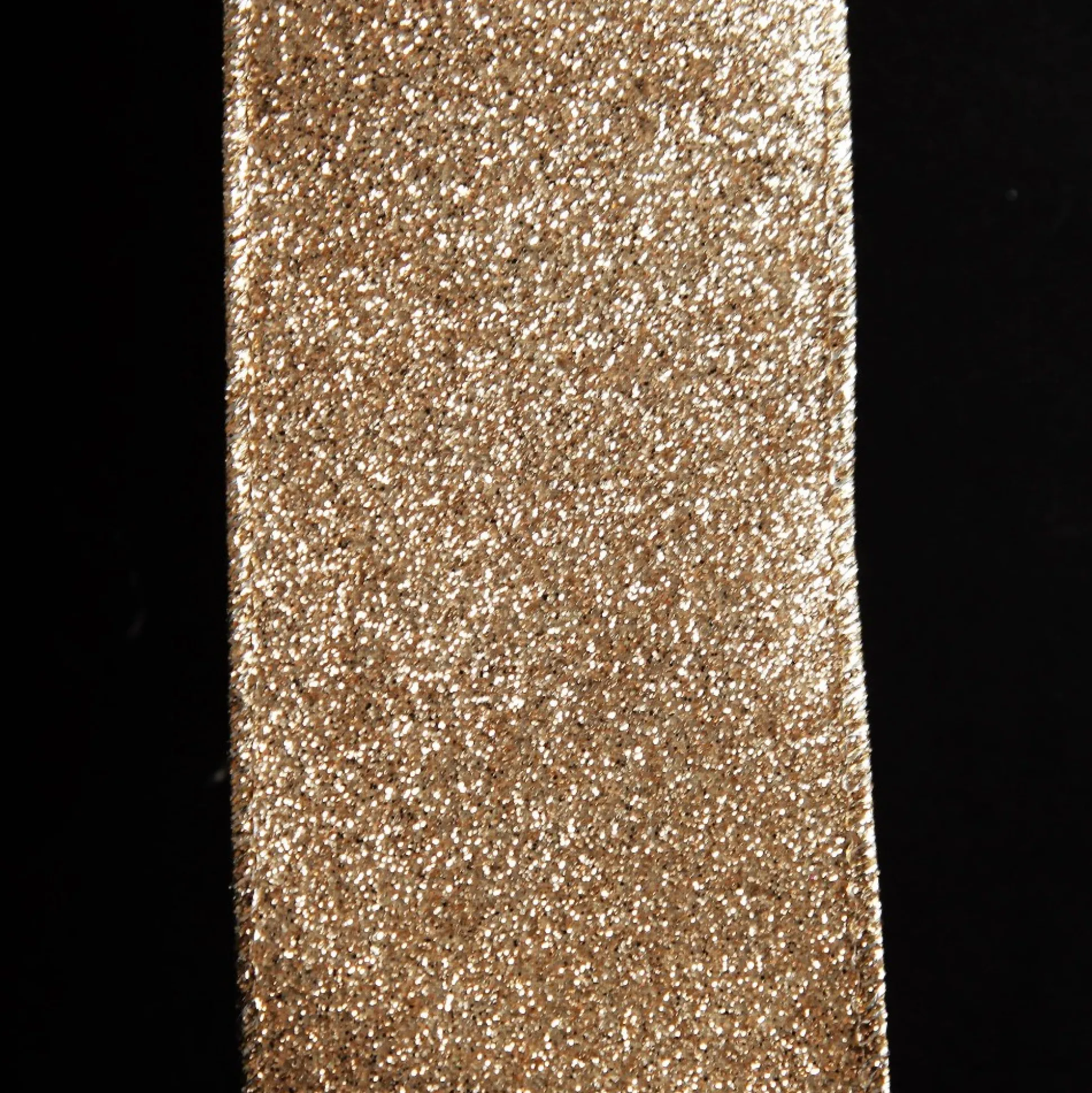 Champagne Sparkle Glitter Ribbon Wired Edge - 6.3cm Ribbons|