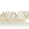 Champagne Spider Mesh Wired Christmas Ribbon Garland Tree Garlands|