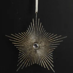 Champagne Starburst Tree Decoration Snowflakes And Stars|