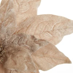 Champagne Velvet Poinsettia Flower Stem Christmas Flowers|