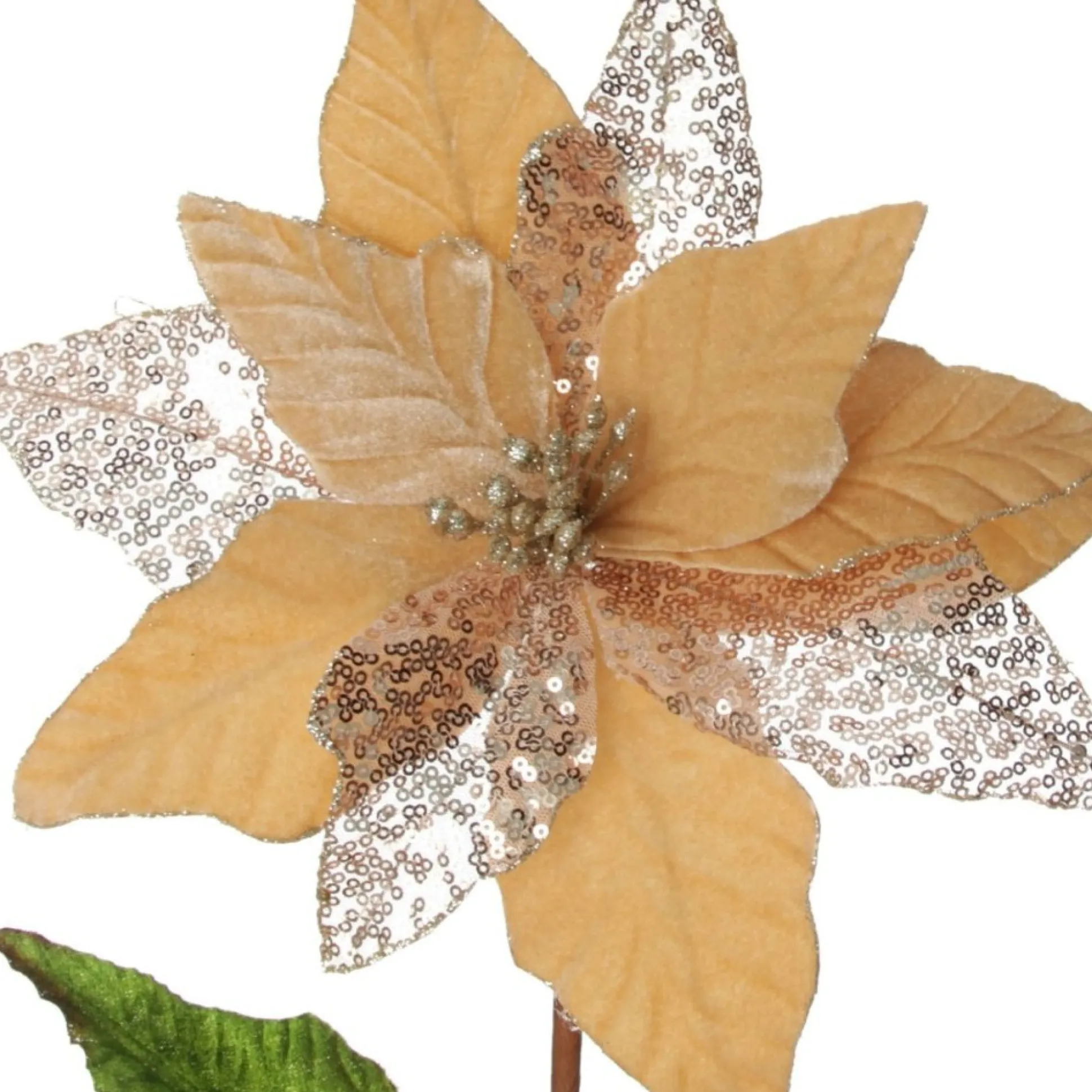 Champagne Velvet Sequin Flower Christmas Flowers|