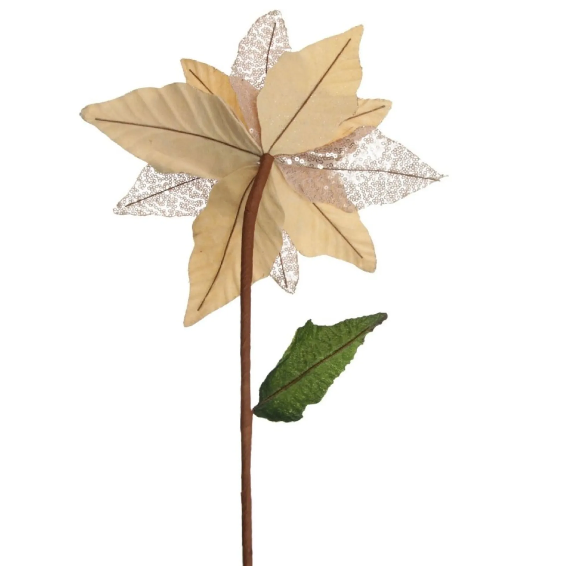 Champagne Velvet Sequin Flower Christmas Flowers|