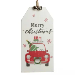 Christmas Car Wooden Gift Tag Tree Decoration Christmas Tree Decorations|