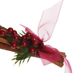 Christmas Cinnamon Stick Bunch with Red Berry and Green Leaf Christmas Candles And Scents|