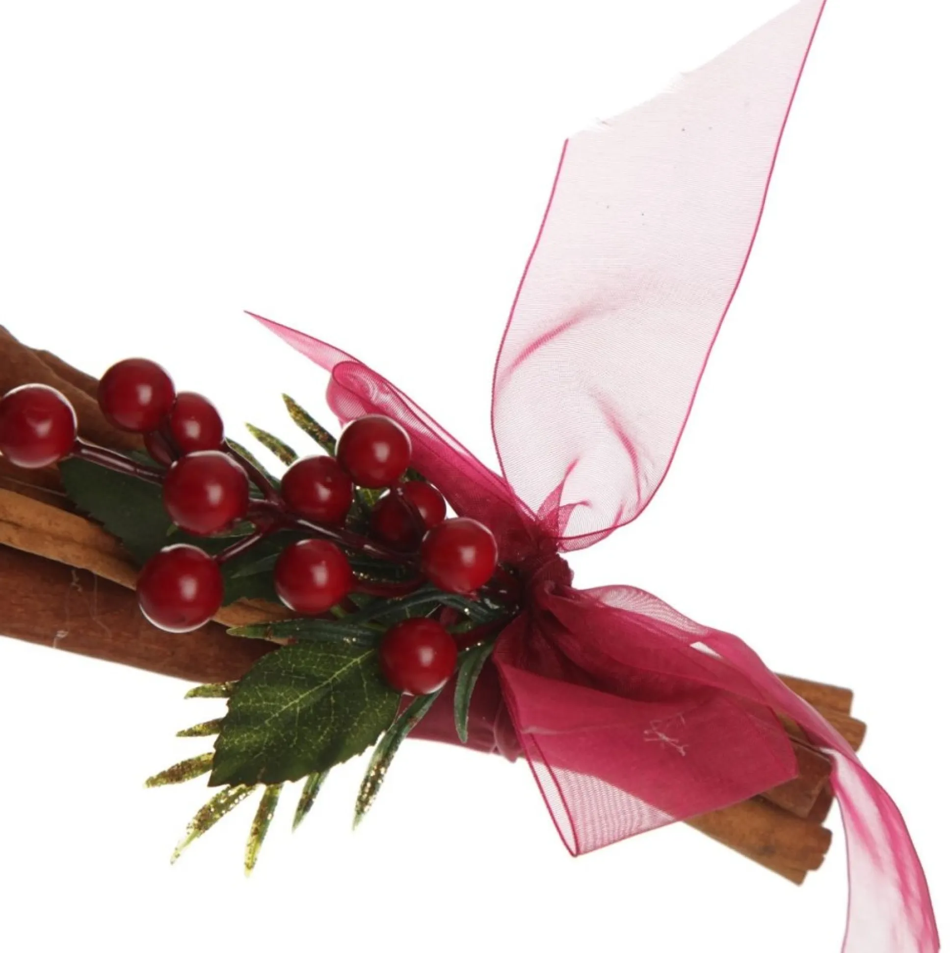 Christmas Cinnamon Stick Bunch with Red Berry and Green Leaf Christmas Candles And Scents|