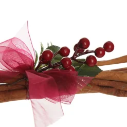 Christmas Cinnamon Stick Bunch with Red Berry and Green Leaf Christmas Candles And Scents|
