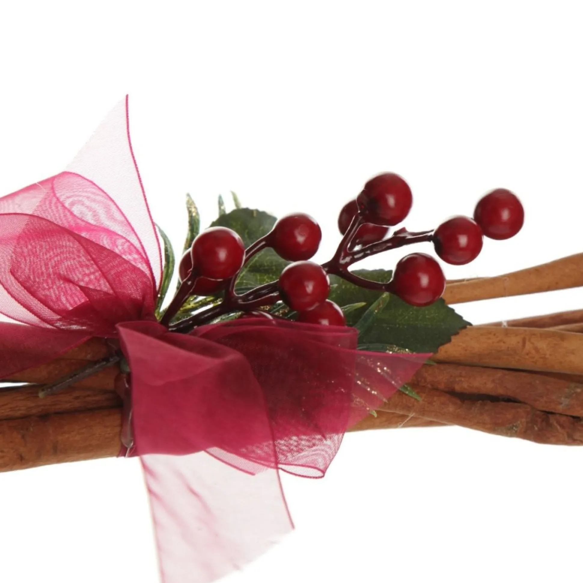 Christmas Cinnamon Stick Bunch with Red Berry and Green Leaf Christmas Candles And Scents|