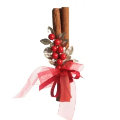 Christmas Cinnamon Stick Bunch with Red Berry with Gold Leaf Christmas Candles And Scents|