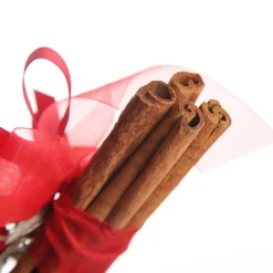 Christmas Cinnamon Stick Bunch with Red Berry with Gold Leaf Christmas Candles And Scents|