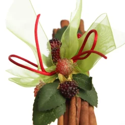 Christmas Cinnamon Stick Bunch with Red Berry and Frosted Fir Christmas Candles And Scents|