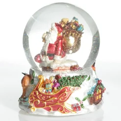 Christmas Musical Snowglobe with Santa and his Reindeers Christmas Snowglobes|