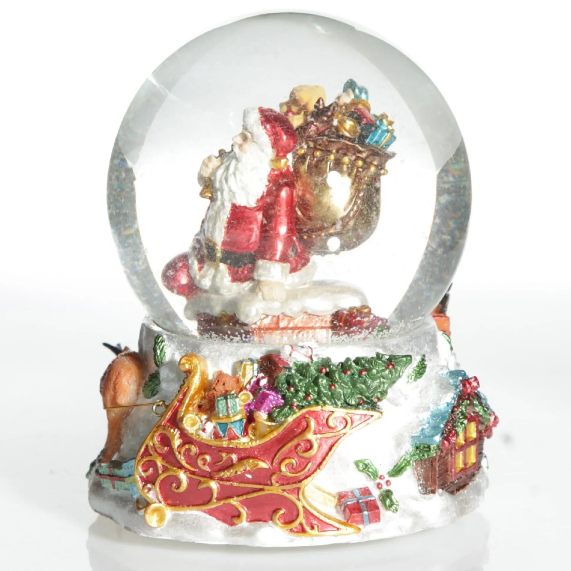 Christmas Musical Snowglobe with Santa and his Reindeers Christmas Snowglobes|