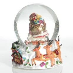 Christmas Musical Snowglobe with Santa and his Reindeers Christmas Snowglobes|