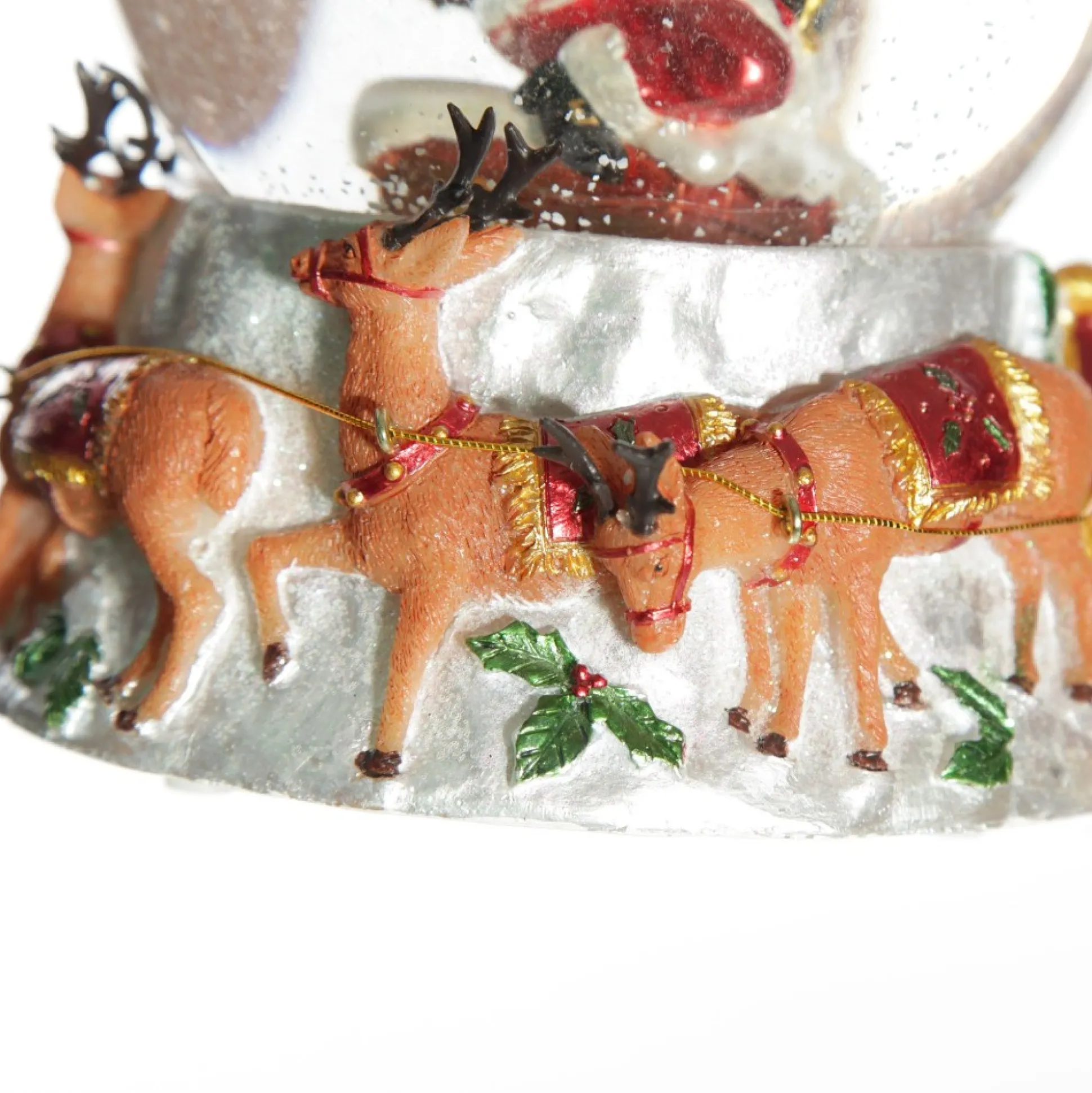 Christmas Musical Snowglobe with Santa and his Reindeers Christmas Snowglobes|